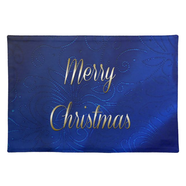 Dark Blue Christmas Cloth Placemat (Front)