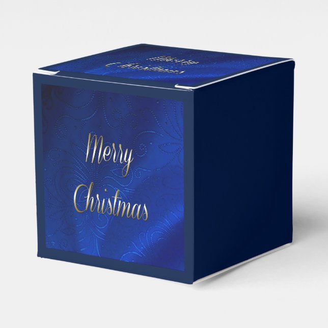 Dark Blue Christmas Favor Boxes (Front Side)