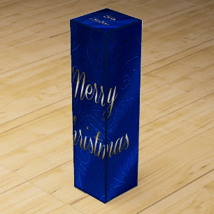Dark Blue Christmas Wine Box