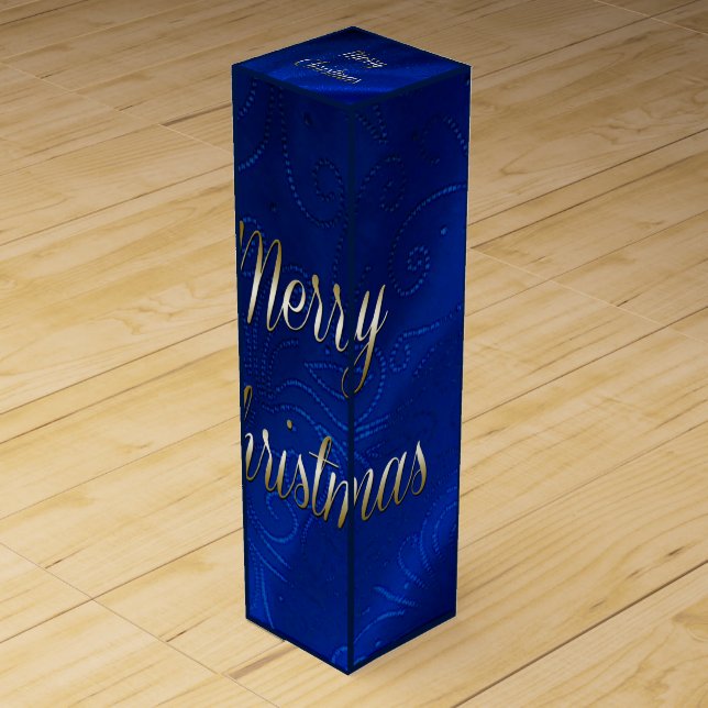 Dark Blue Christmas Wine Box (Front)
