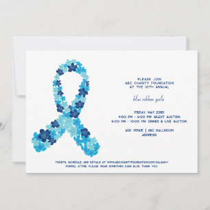 Dark Blue Colorectal Cancer Awareness Fundraiser Invitation