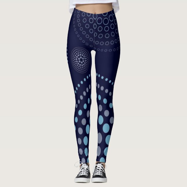 Dark Blue colour Printed Leggings pants  (Front)