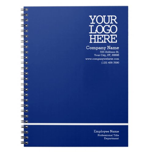 Dark Blue Company Logo  Employee Personalized Notebook