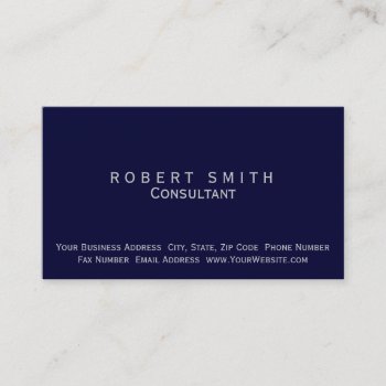 Dark Blue Consultant Business Card by hizli_art at Zazzle