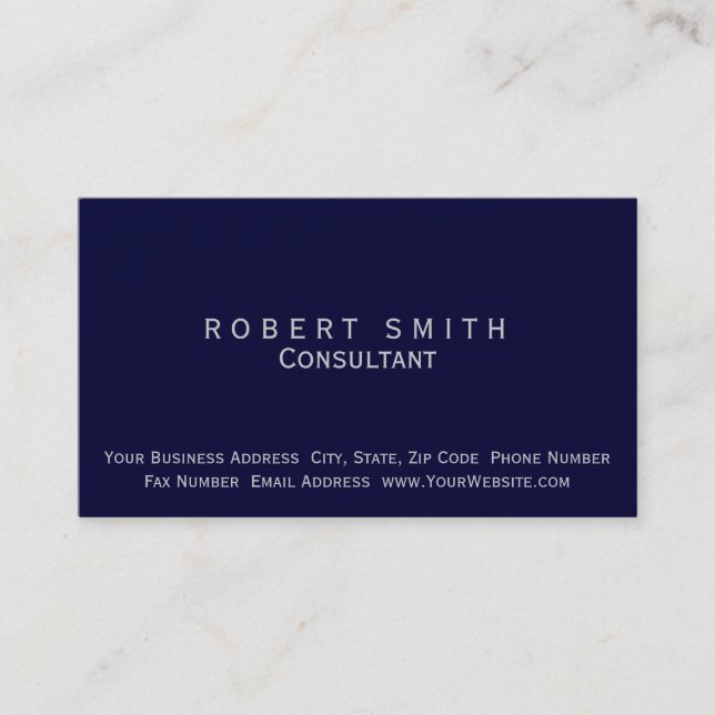Dark Blue Consultant Business Card (Front)