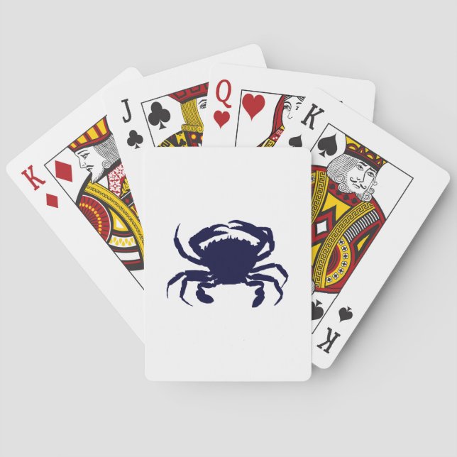 Dark Blue Crab 2 Poker Cards (Back)