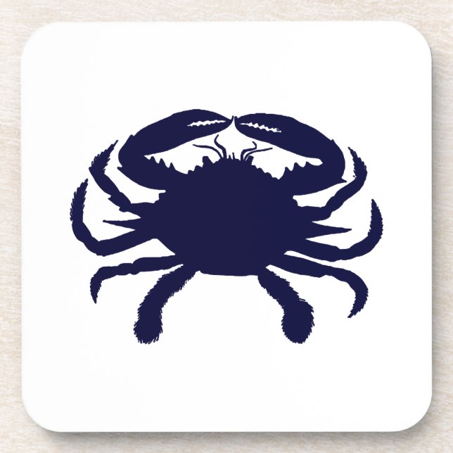 Dark Blue Crab Coaster (Front)