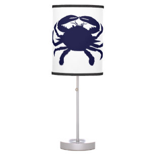 Dark Blue Crab Table Lamp