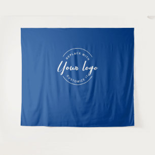 Dark blue Custom Logo backdrop Company branding
