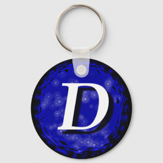 Dark Blue D Keychain
