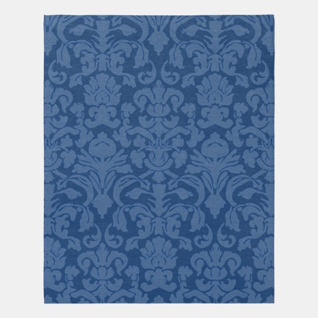 Dark Blue Damask Rug - Stylish Large Print Pattern (Front (Vertical))