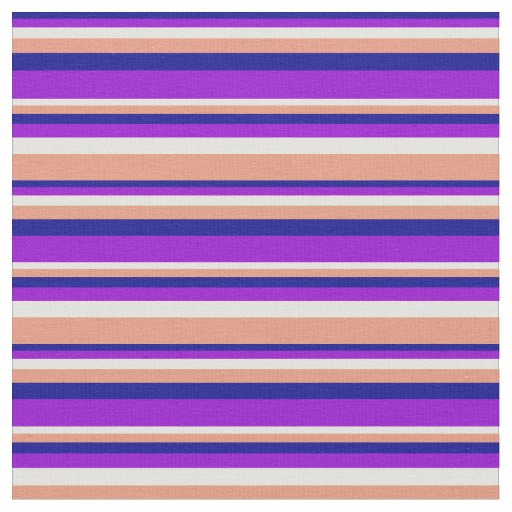 Dark Blue, Dark Violet, Light Yellow & Dark Salmon Fabric