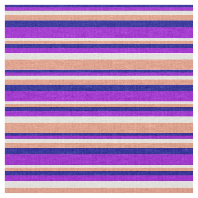 Dark Blue, Dark Violet, Light Yellow & Dark Salmon Fabric (Close Up)