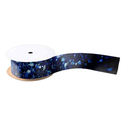 Dark Blue deep shiny false glitter sparkles Satin Ribbon