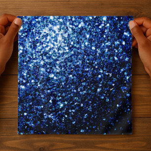 Dark Blue deep shiny faux glitter sparkles Bandana