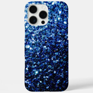 Dark Blue deep shiny faux glitter sparkles iPhone 16 Pro Max Case