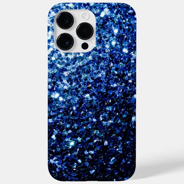 Dark Blue deep shiny faux glitter sparkles Case-Mate iPhone Case (Back)