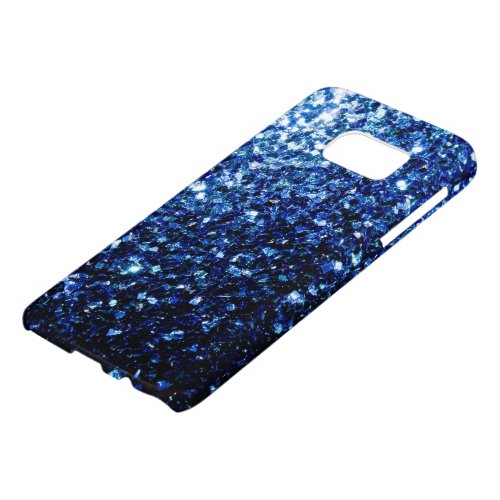 Dark Blue deep shiny faux glitter sparkles Samsung Galaxy S7 Case