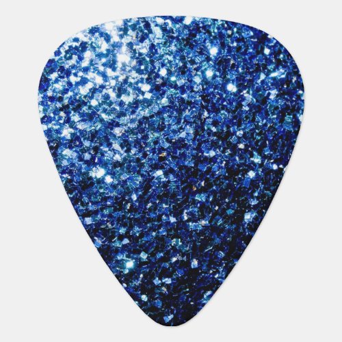 Dark Blue deep shiny faux glitter sparkles Guitar Pick
