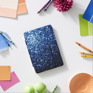Dark Blue deep shiny faux glitter sparkles iPad Mini Cover