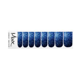 Dark Blue deep shiny faux glitter sparkles Minx Nail Wraps