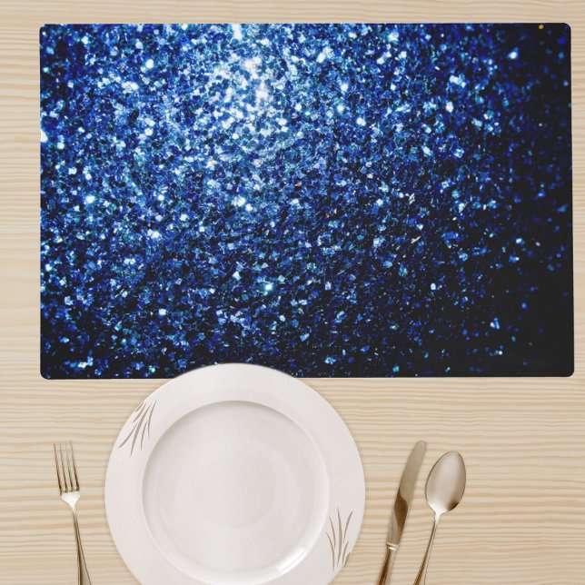 Dark Blue deep shiny faux glitter sparkles Placemat (Creator Uploaded)