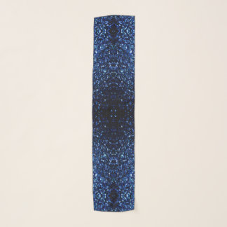 Dark Blue deep shiny faux glitter sparkles Scarf
