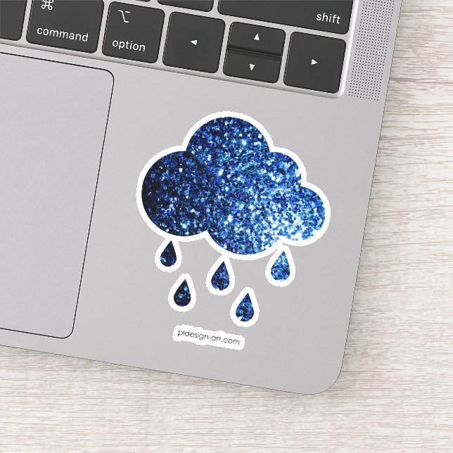 Dark Blue deep shiny faux glitter sparkles Sticker (Detail)