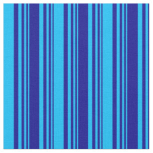 Dark Blue & Deep Sky Blue Lined/Striped Pattern Fabric