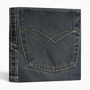 Dark Blue Denim 3 Ring Binder