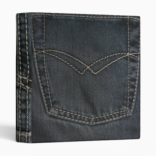 Dark Blue Denim 3 Ring Binder