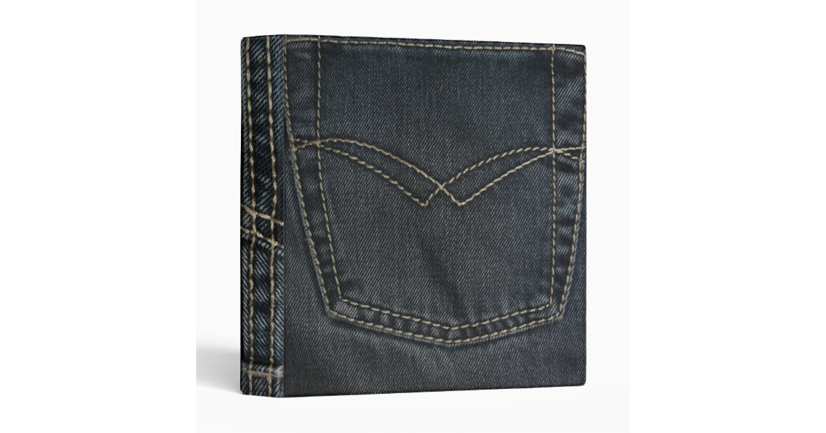Dark Blue Denim 3 Ring Binder Zazzle