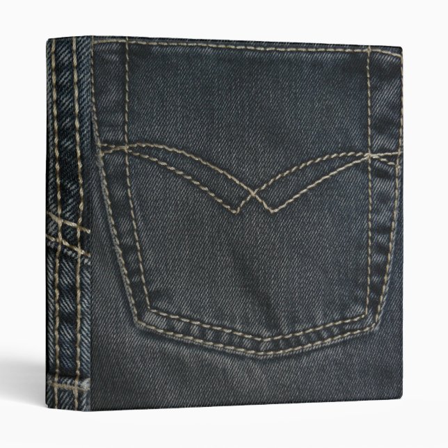 Dark Blue Denim 3 Ring Binder (Front/Spine)