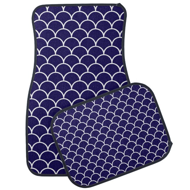 Dark Blue Dragon Scales Car Mat (Set)