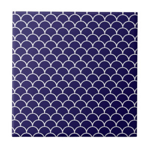Dark Blue Dragon Scales Tile