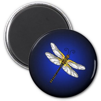 Dark Blue Dragonfly Dragonflies Magnet by AutumnRoseMDS at Zazzle