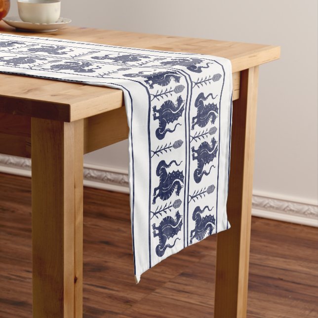 Dark Blue Dragons Table Runner (In Situ)