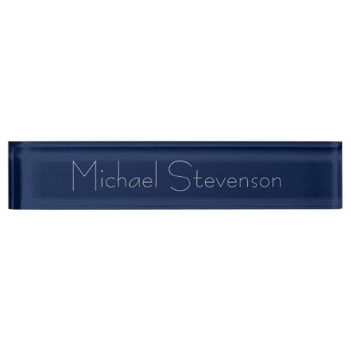 Dark Blue Elegant Modern Business Nameplate