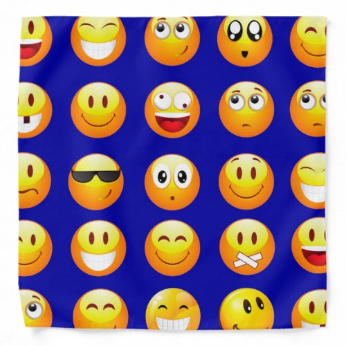 dark blue emojis bandana