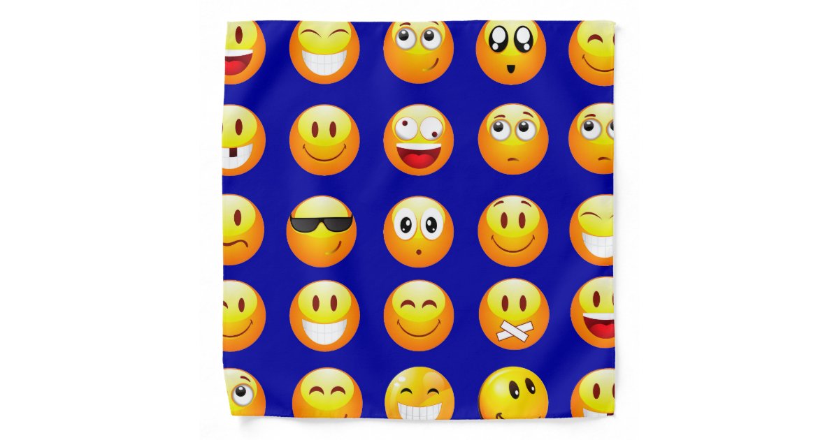 dark blue emojis bandana | Zazzle