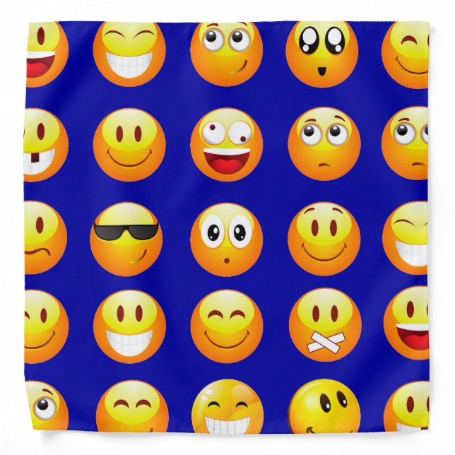 dark blue emojis bandana (Front)