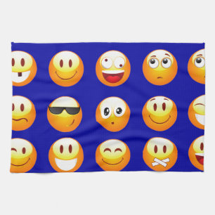 dark blue emojis towel