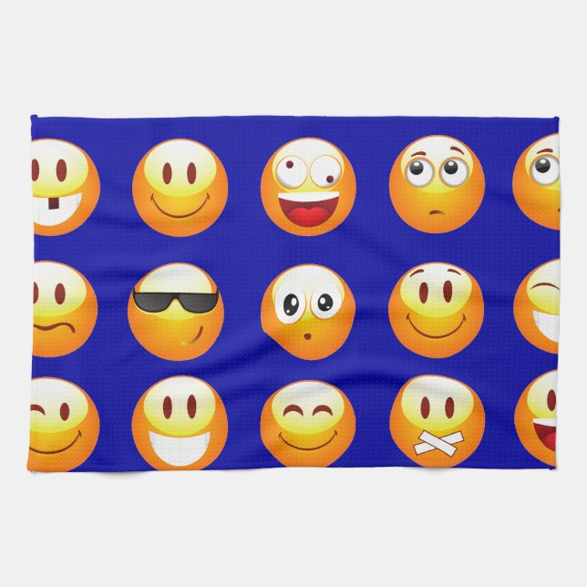 dark blue emojis towel (Horizontal)