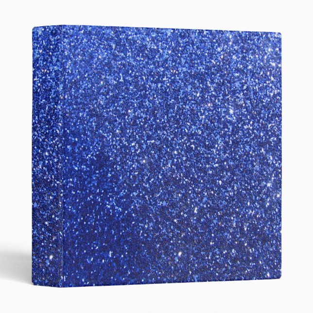 Dark blue faux glitter graphic binder (Front/Spine)