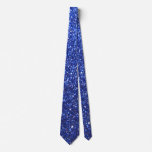 Dark Blue Faux Glitter Graphic Neck Tie at Zazzle