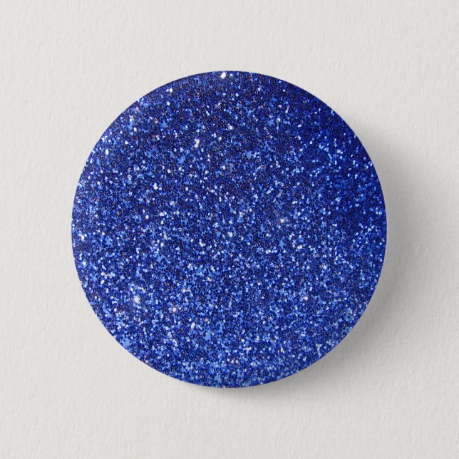 Dark blue faux glitter graphic pinback button (Front)