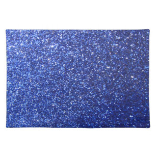 Dark blue faux glitter graphic placemat