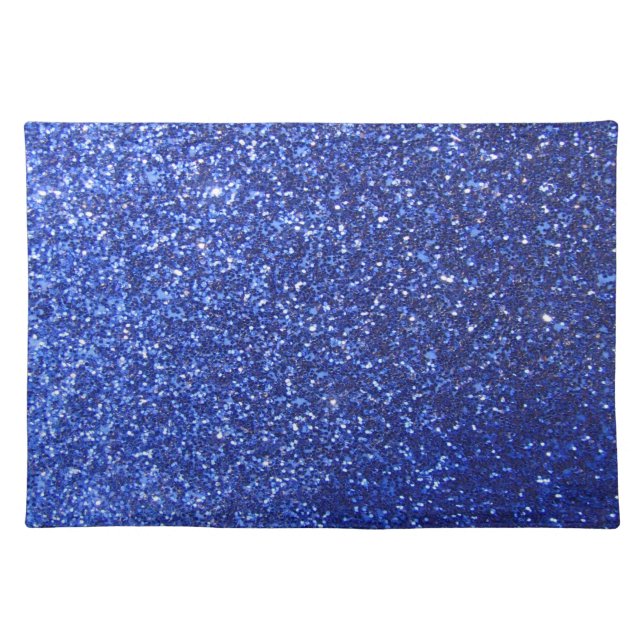 Dark blue faux glitter graphic placemat (Front)