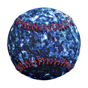 Dark blue faux glitter sparkles bling baseball