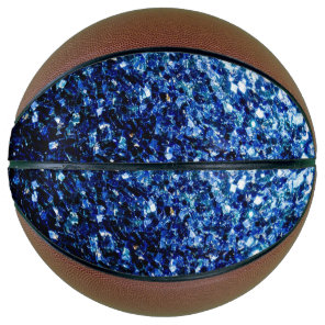 Dark blue faux glitter sparkles bling basketball